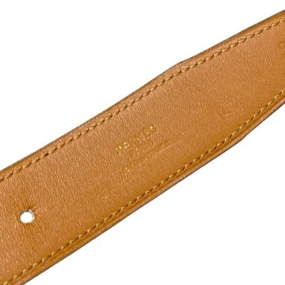 HERMES - Black Gold Veau Swift Circle T Belt main image 7